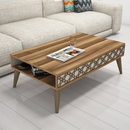 Hanah Home Mesa de Centro City - Nogal y Crema